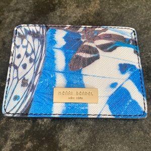 Henri bendel blue butterfly card case-like new
